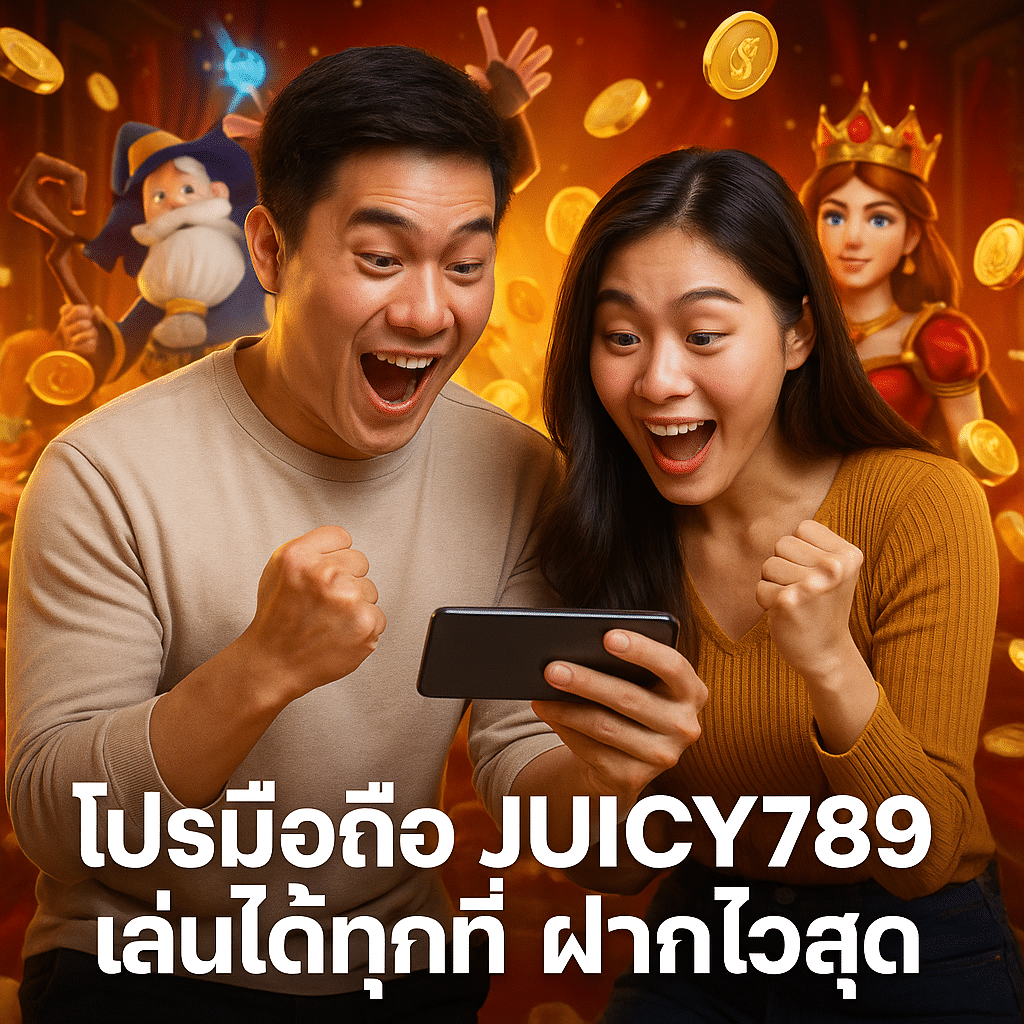 โปรมือถือ JUICY789 เล่นได้ทุกที่ ฝากไวสุด